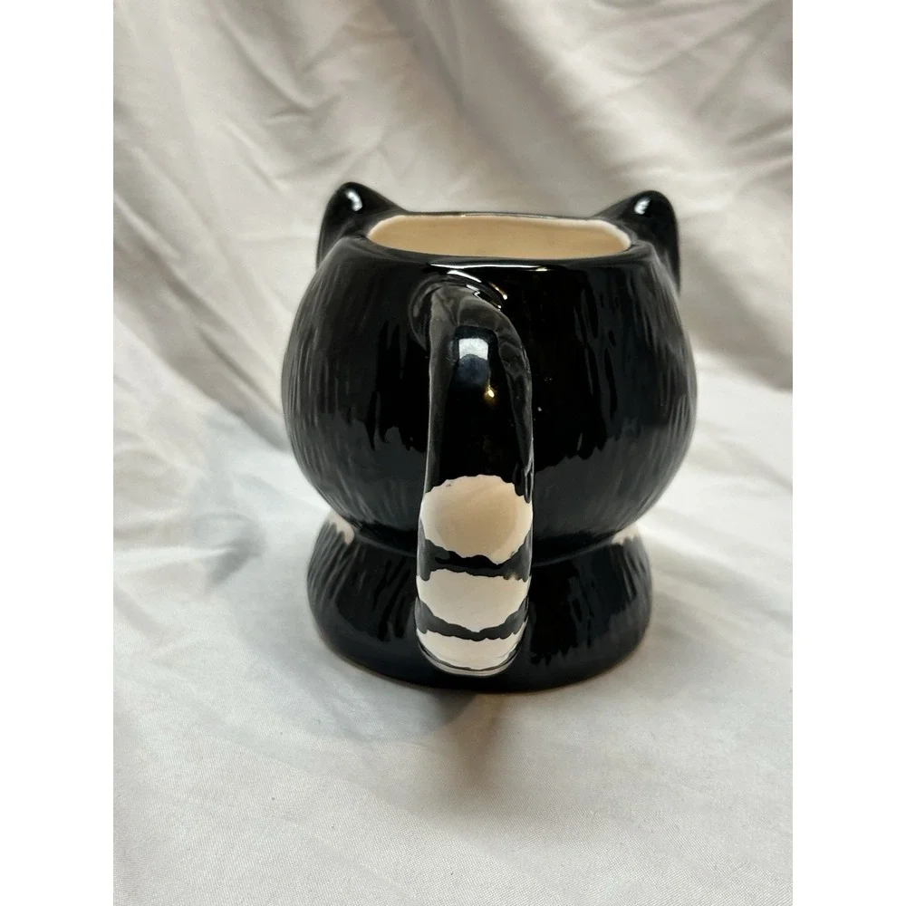 VINTAGE SIGMA KLIBAN CAT COFFEE MUG WHITE BOW